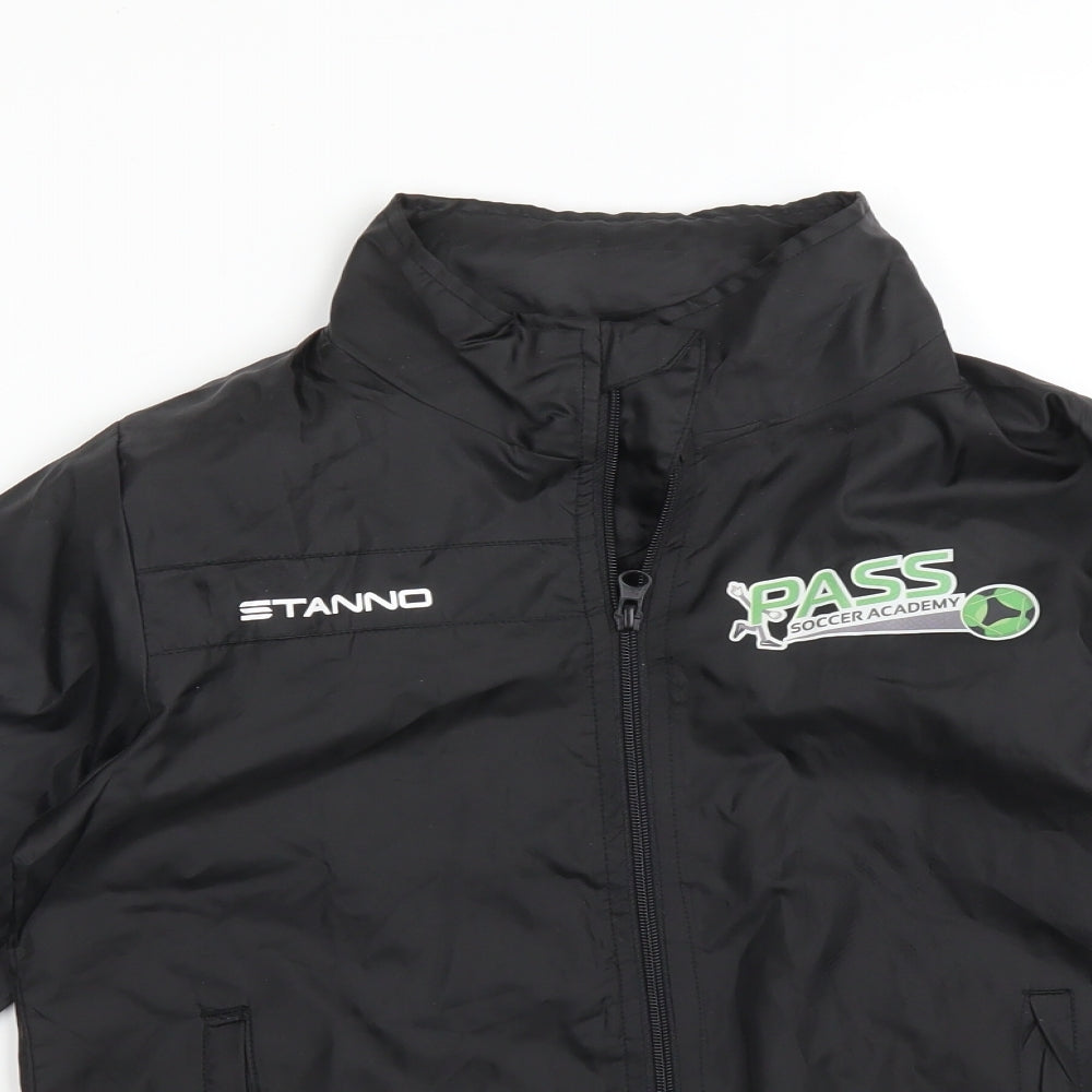 Stanno Boys Black   Overcoat Coat Size 8 Years