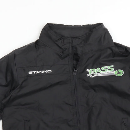Stanno Boys Black   Overcoat Coat Size 8 Years