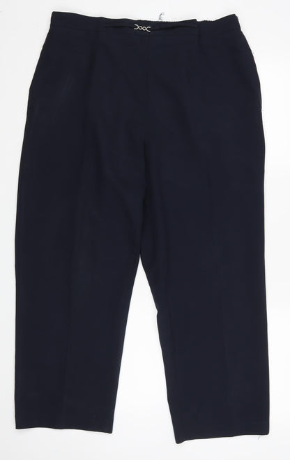 Womens UK Size 18 BHS Regular Fit Dress Pants Blue Trousers