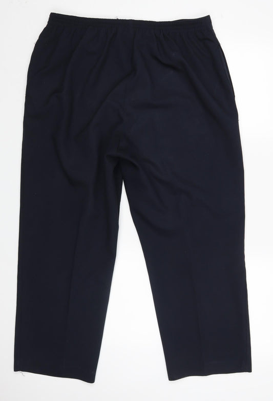 Womens UK Size 18 BHS Regular Fit Dress Pants Blue Trousers