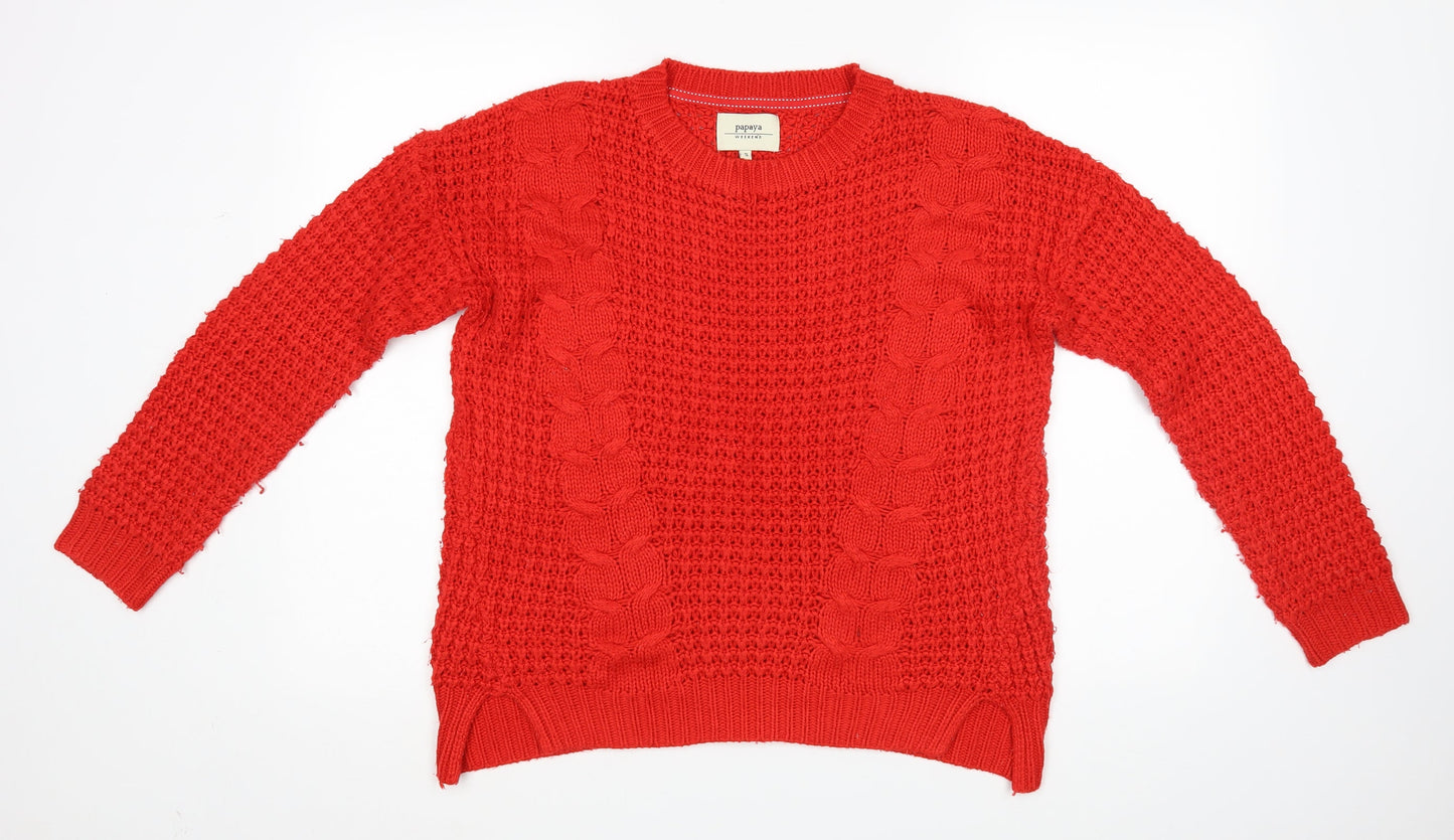 Womens UK Size S Matalan Red Pullover Jumper