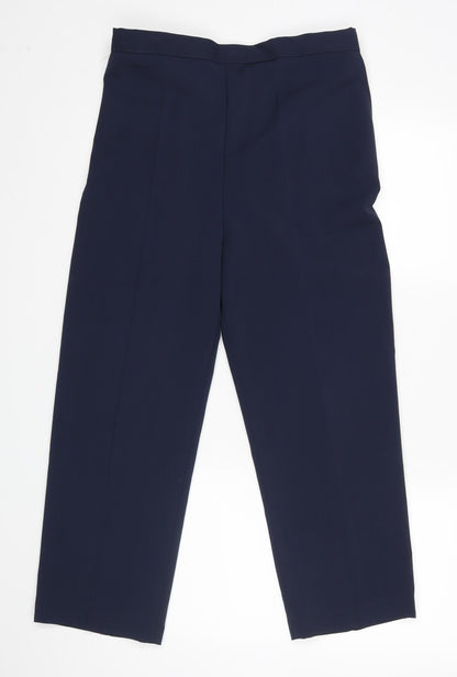 Womens UK Size 18 Preworn Regular Fit Dress Pants Blue Trousers