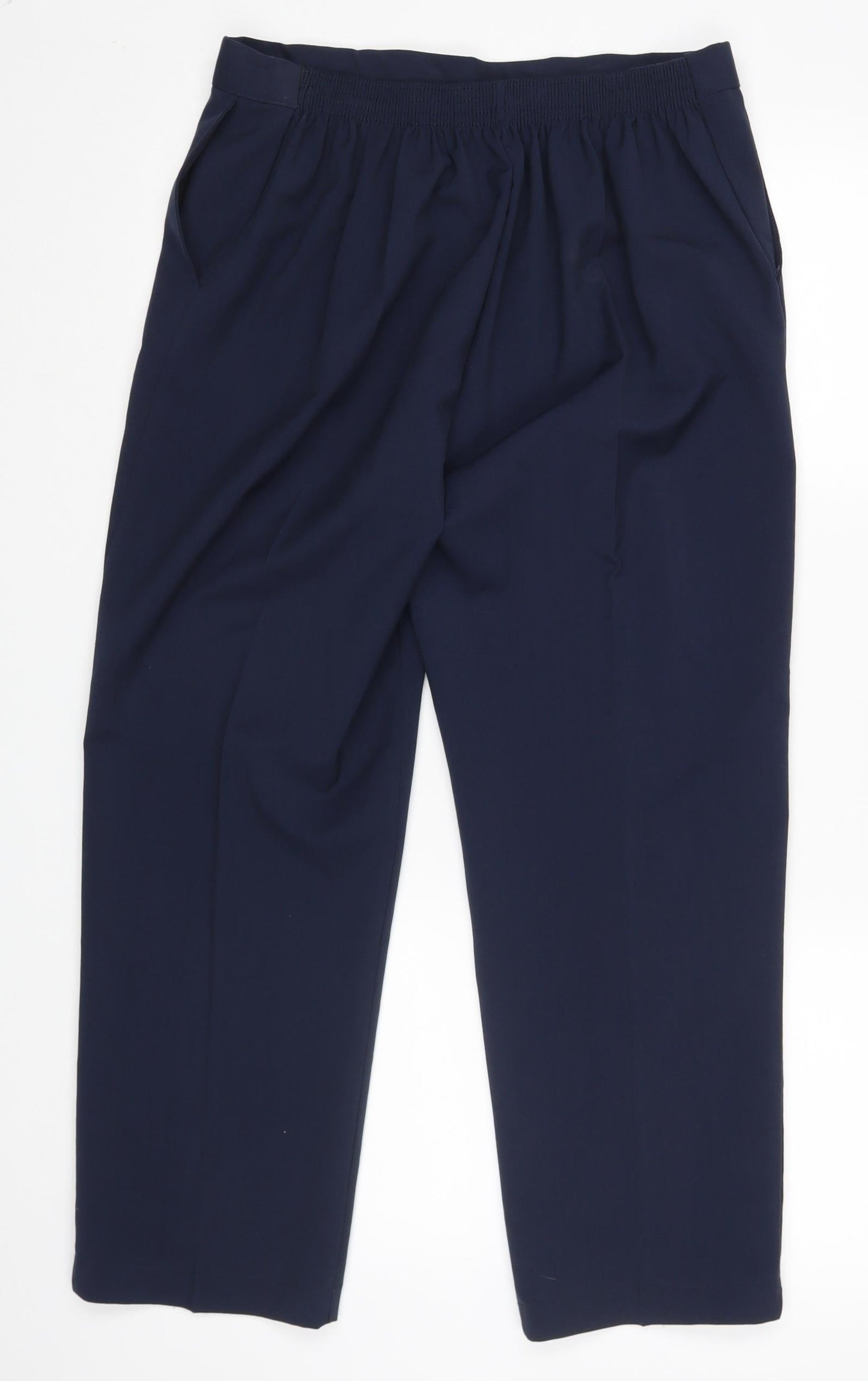 Womens UK Size 18 Preworn Regular Fit Dress Pants Blue Trousers