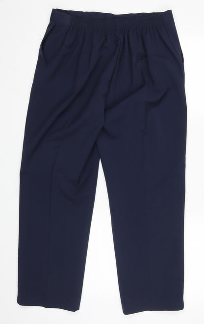 Womens UK Size 18 Preworn Regular Fit Dress Pants Blue Trousers