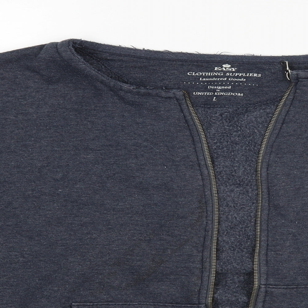 Mens UK Size L Matalan Blue Full Zip Sweatshirt