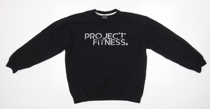 Anvil Mens Black   Pullover Jumper Size L  - PROJECT FITNESS