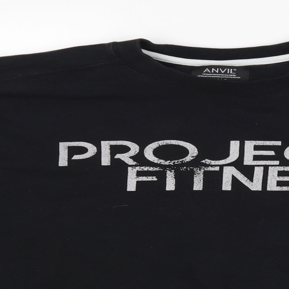 Anvil Mens Black   Pullover Jumper Size L  - PROJECT FITNESS