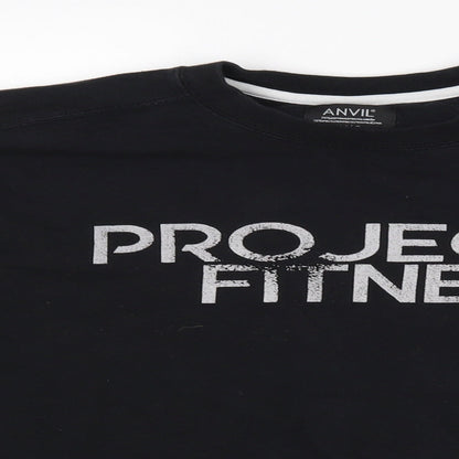 Anvil Mens Black   Pullover Jumper Size L  - PROJECT FITNESS