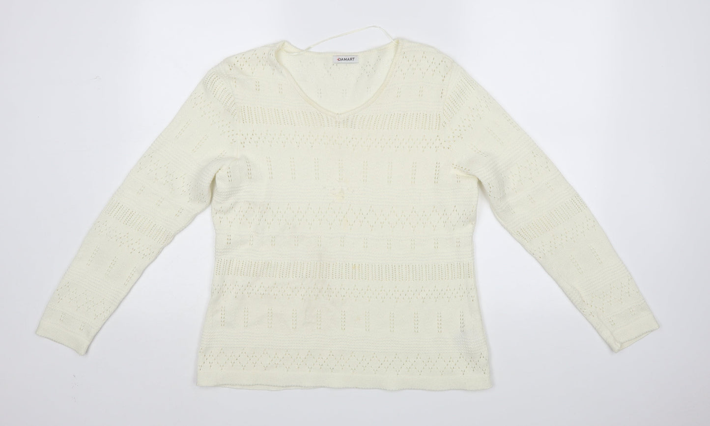 Womens UK Size 14 Damart Ivory Pullover Jumper