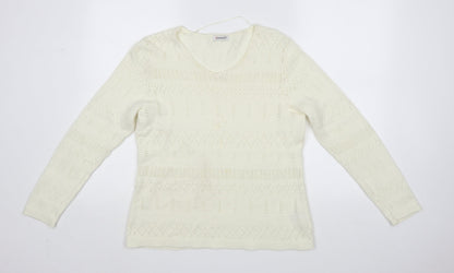 Womens UK Size 14 Damart Ivory Pullover Jumper