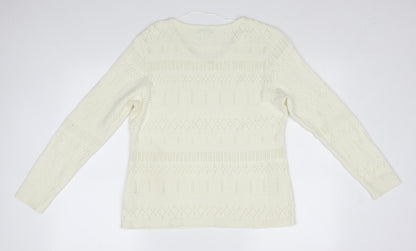 Womens UK Size 14 Damart Ivory Pullover Jumper