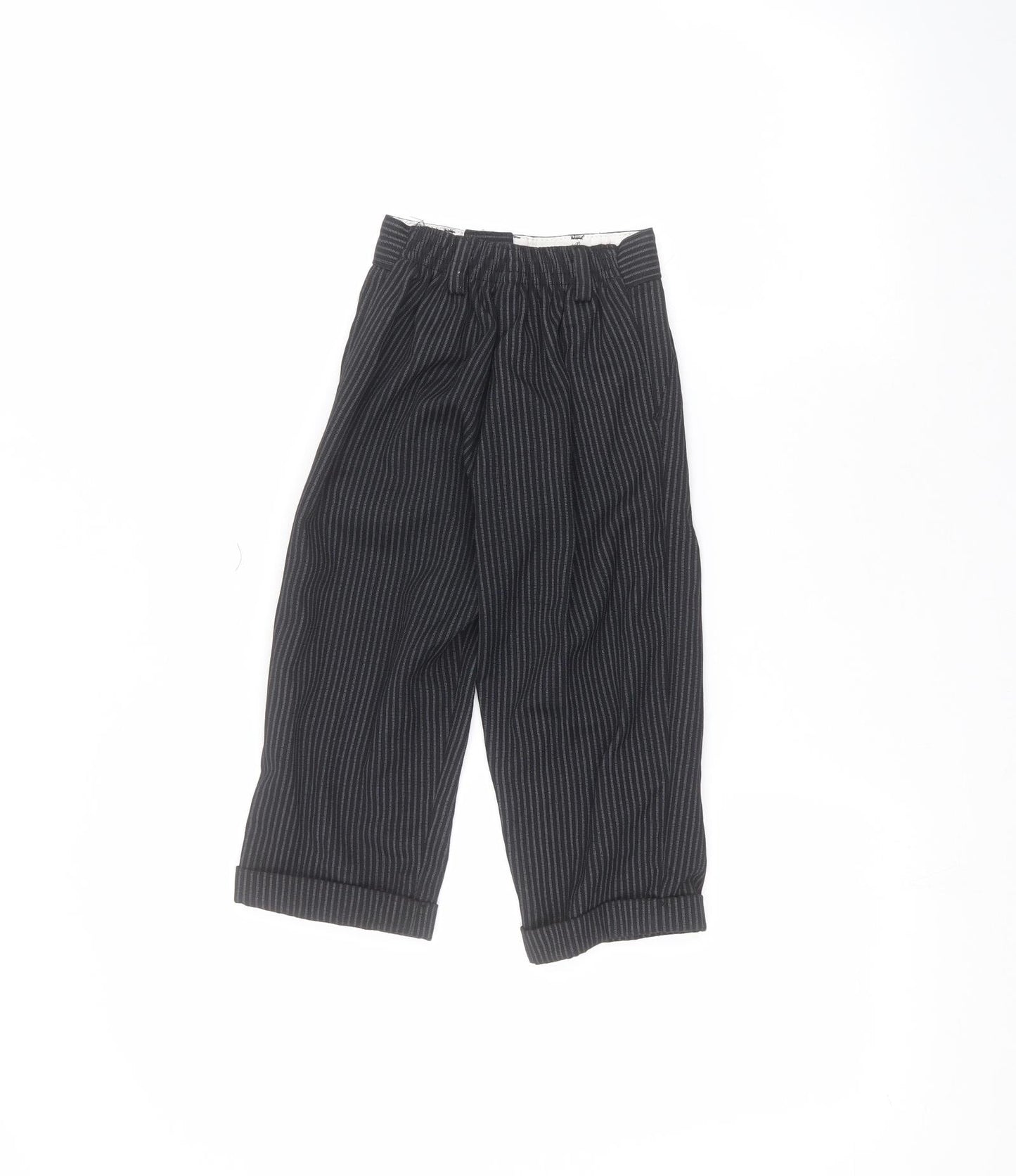 Preworn Girls Black Striped  Dress Pants Trousers Size 2 Years