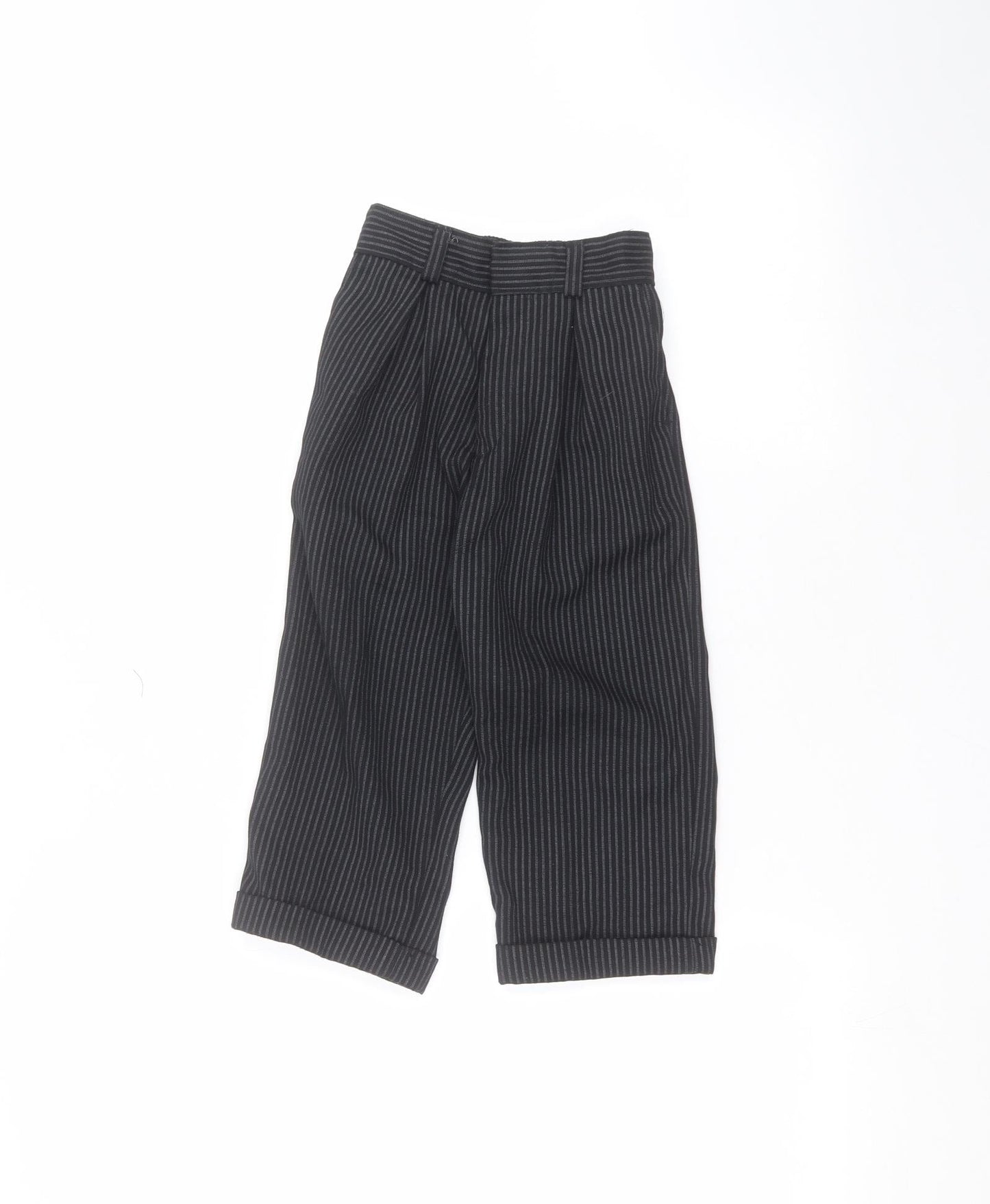 Preworn Girls Black Striped  Dress Pants Trousers Size 2 Years