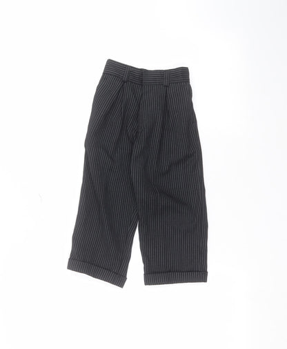 Preworn Girls Black Striped  Dress Pants Trousers Size 2 Years