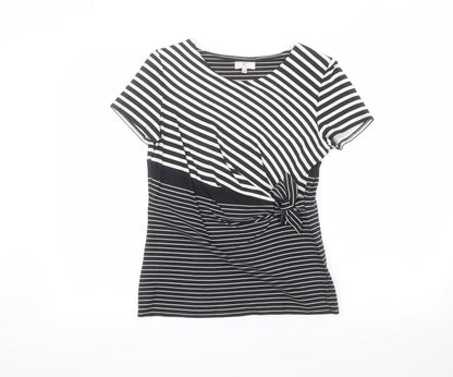 Womens UK Size S Country Club Black Basic T-Shirt