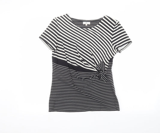 Womens UK Size S Country Club Black Basic T-Shirt