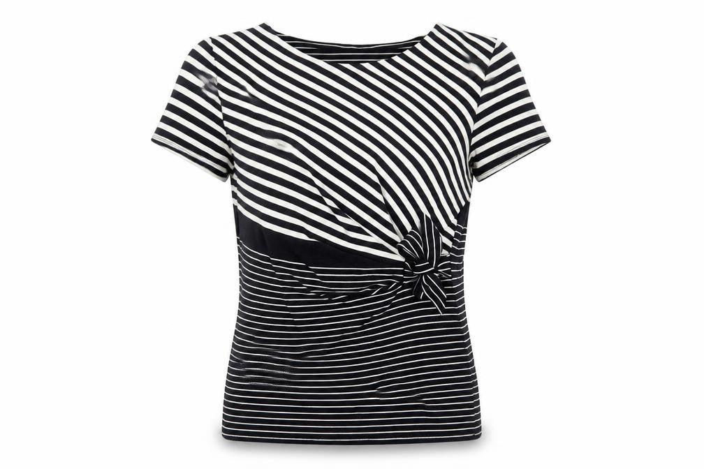 Womens UK Size S Country Club Black Basic T-Shirt