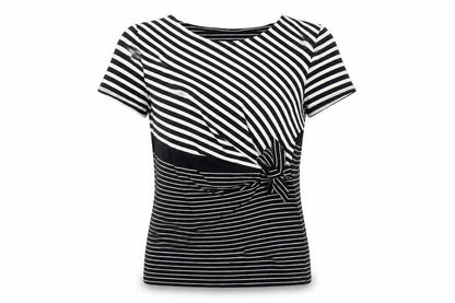 Womens UK Size S Country Club Black Basic T-Shirt