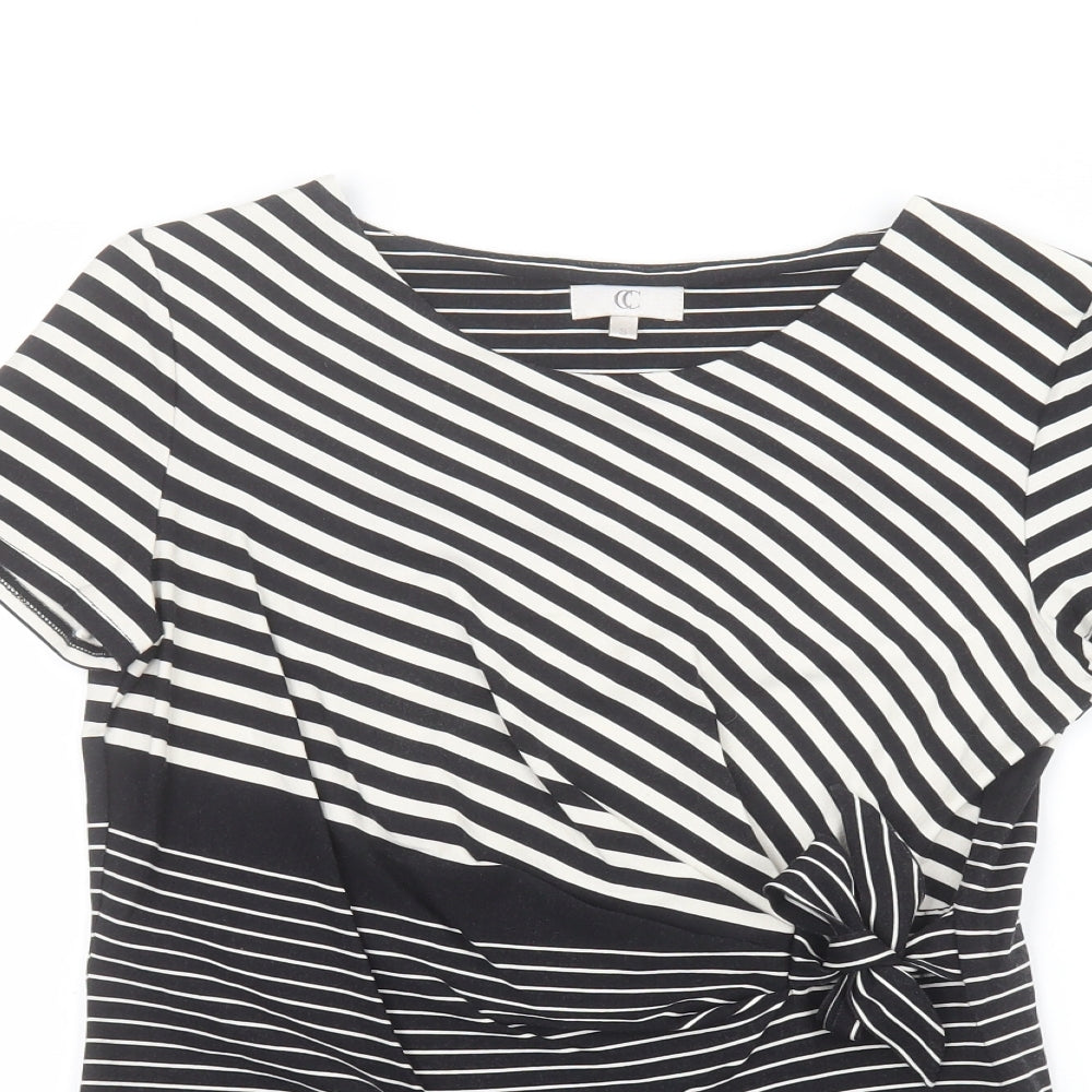 Womens UK Size S Country Club Black Basic T-Shirt