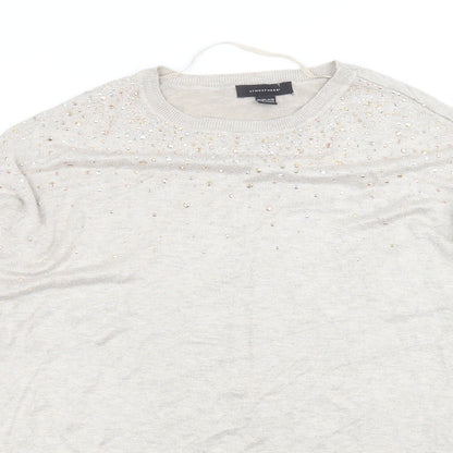 Womens UK Size 14 Atmosphere Beige Basic T-Shirt