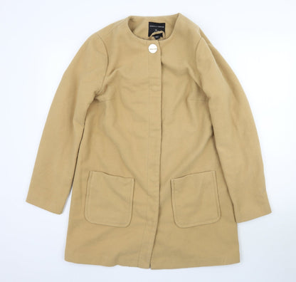 Womens UK Size 12 Dorothy Perkins Beige Overcoat