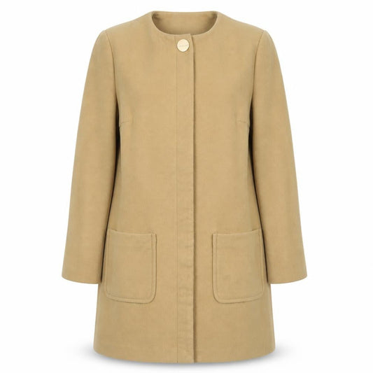 Womens UK Size 12 Dorothy Perkins Beige Overcoat