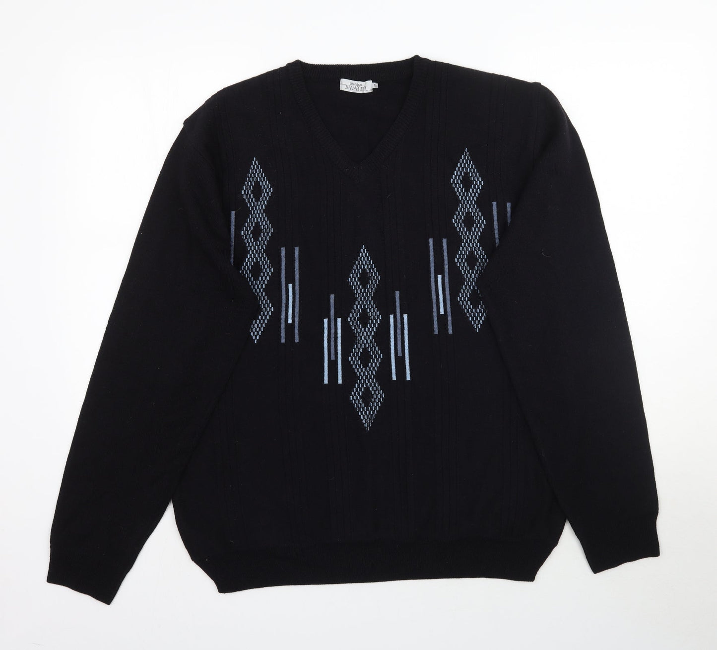 Matalan Mens Black  Knit Pullover Jumper Size M