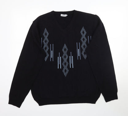 Matalan Mens Black  Knit Pullover Jumper Size M