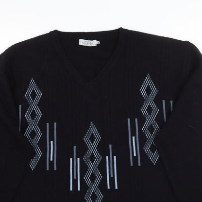 Matalan Mens Black  Knit Pullover Jumper Size M