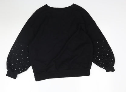 F&F Womens Black   Pullover Sweatshirt Size 8