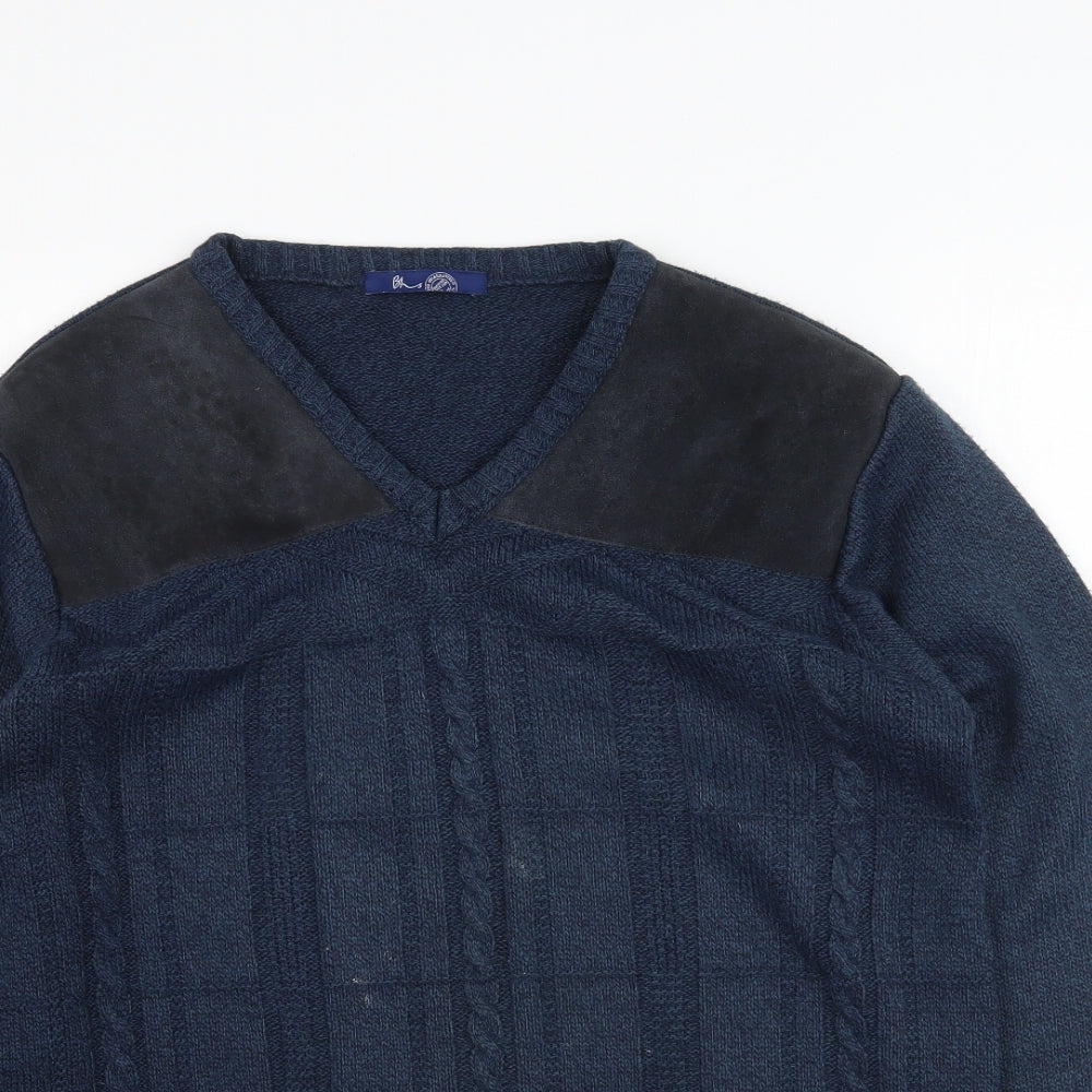 BHS Mens Blue  Knit Pullover Jumper Size S