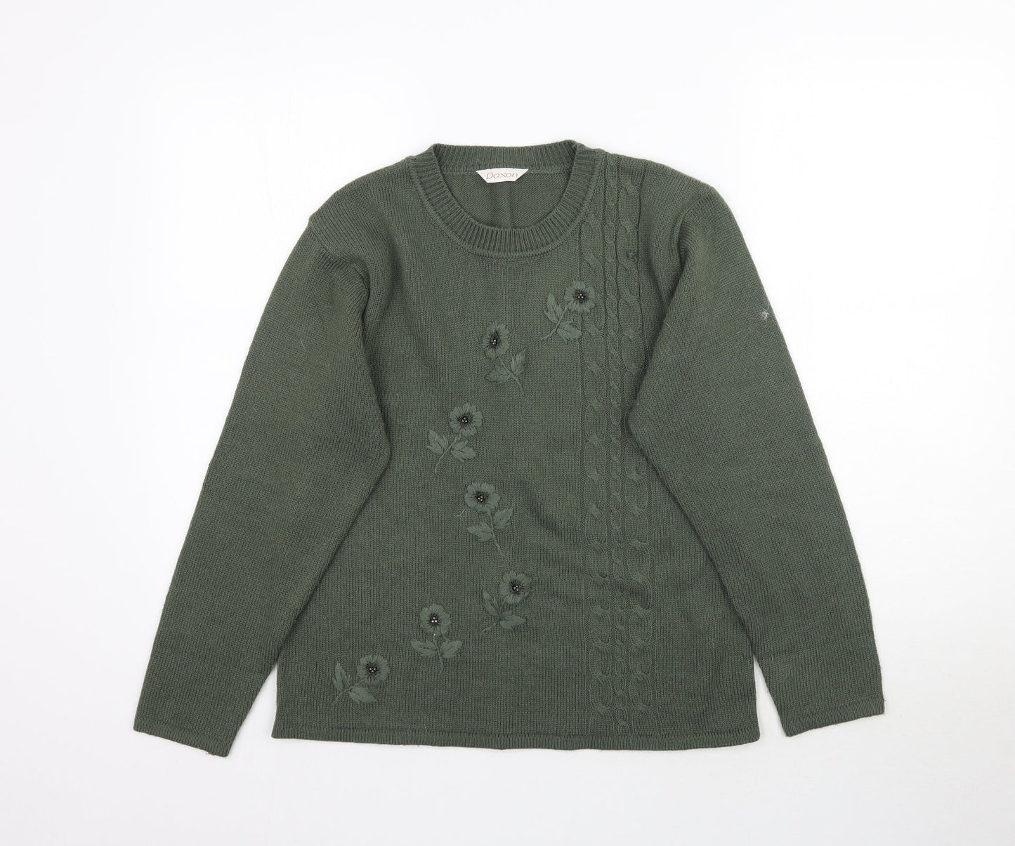 Daxon Womens Green  Knit Pullover Jumper Size 12