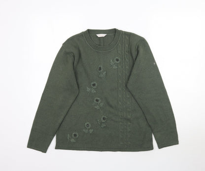 Daxon Womens Green  Knit Pullover Jumper Size 12