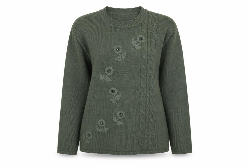 Womens UK Size 12 Daxon Green Pullover Jumper