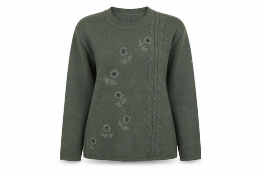 Womens UK Size 12 Daxon Green Pullover Jumper