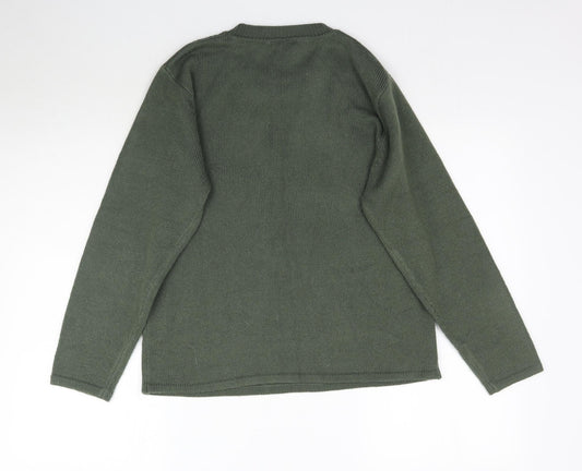 Daxon Womens Green  Knit Pullover Jumper Size 12