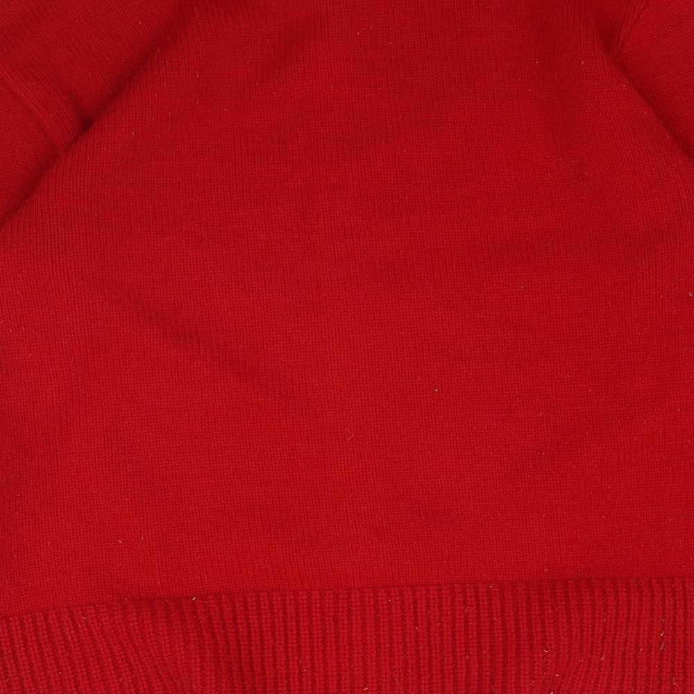 Womens UK Size L Preworn Red Full Zip Jumper