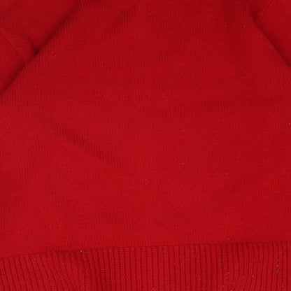 Womens UK Size L Preworn Red Full Zip Jumper