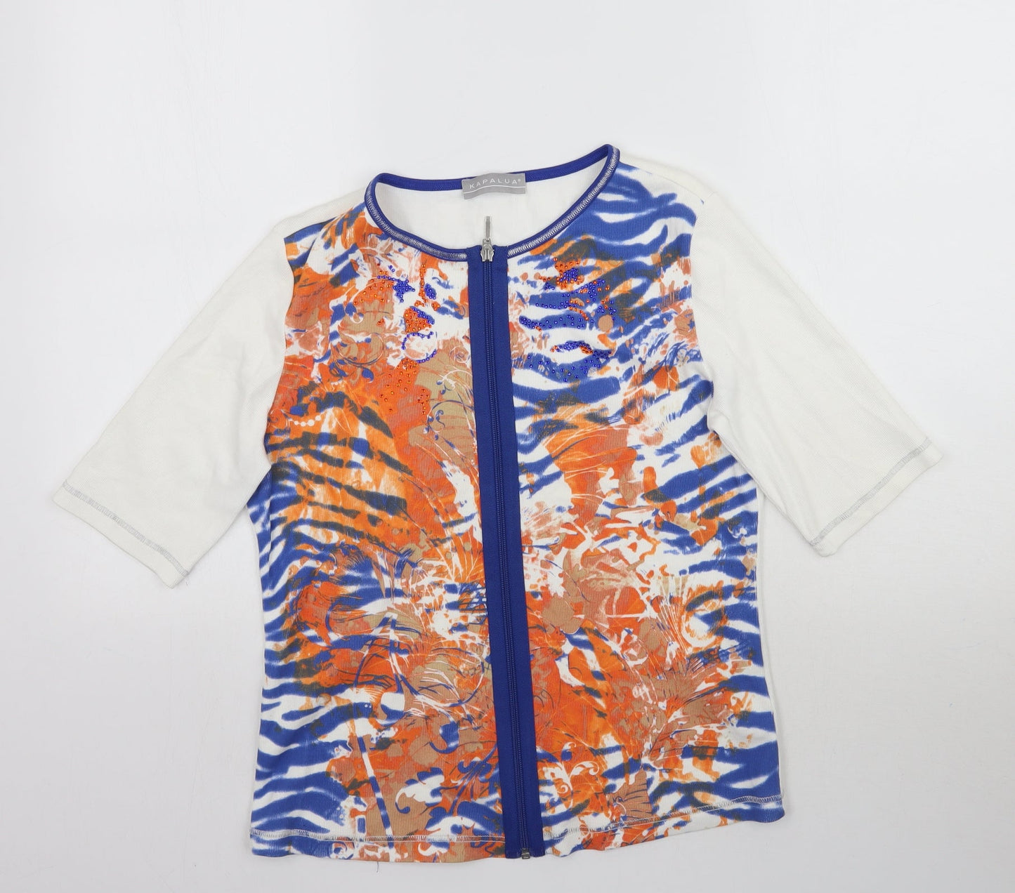 Womens UK Size 12 Kapalua Multicoloured Basic T-Shirt