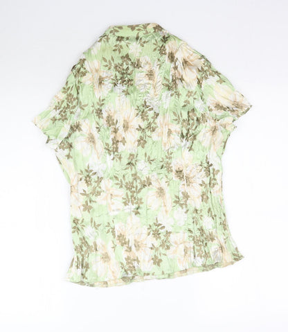 BHS Womens Green Floral  Basic Blouse Size 16