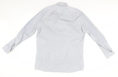 NEXT Mens Blue Striped   Button-Up Size 16