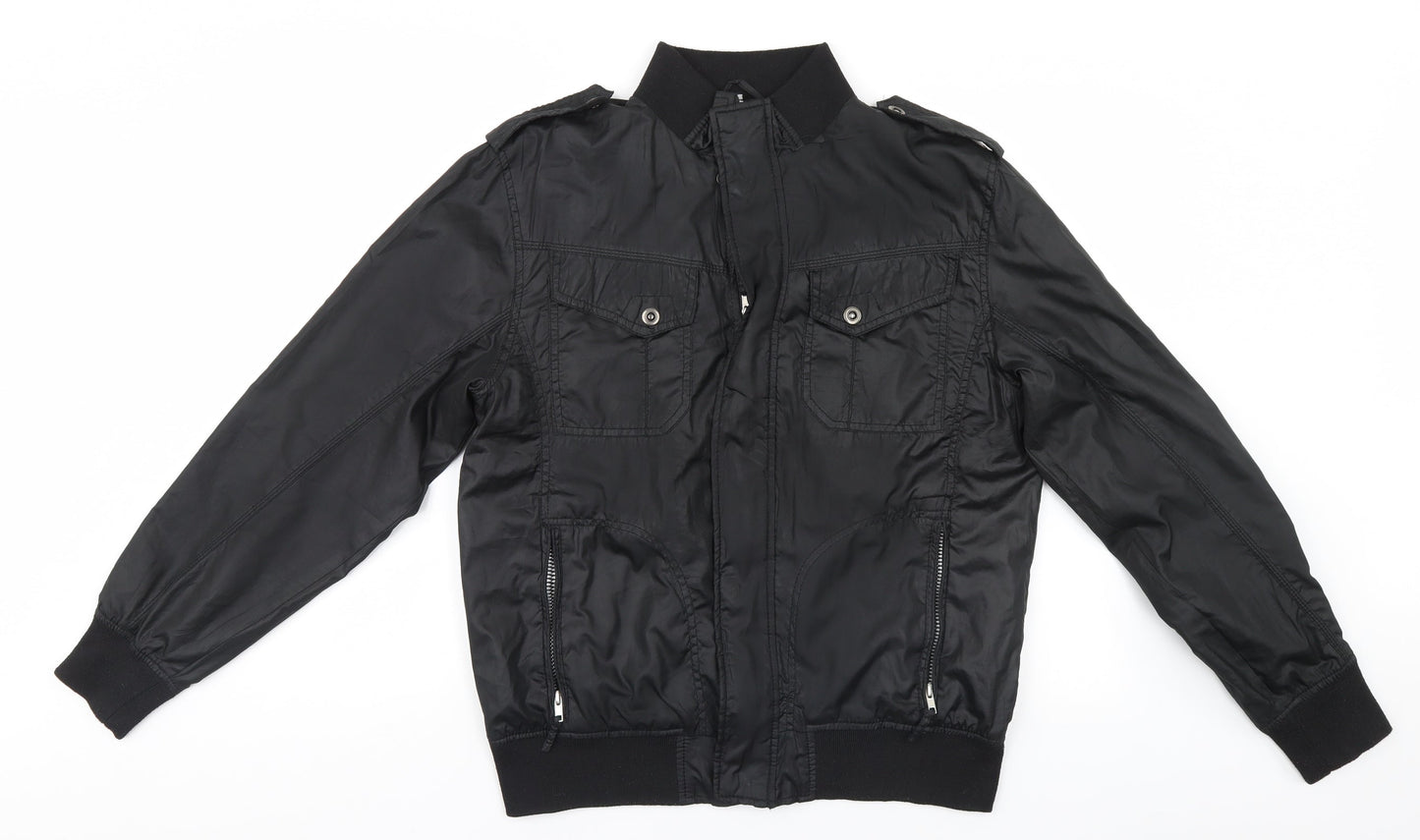 Mens UK Size  Preworn Black Overcoat
