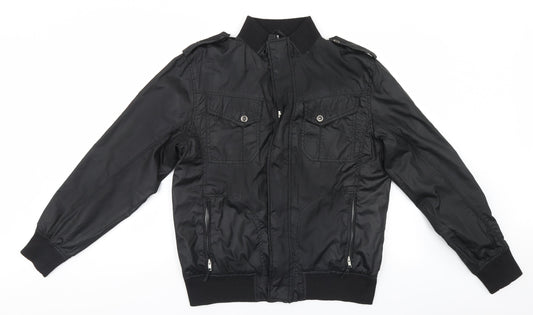 Mens UK Size  Preworn Black Overcoat