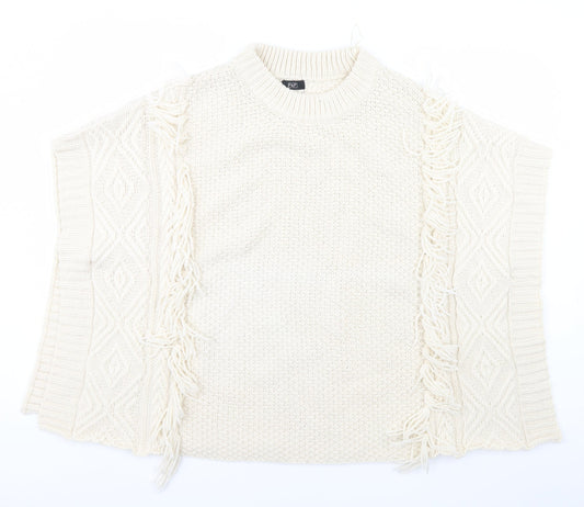 F&F Womens White   Overcoat Poncho Size M