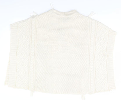 F&F Womens White   Overcoat Poncho Size M