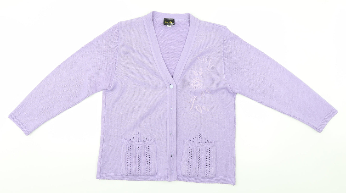 Womens UK Size S Florida Blue Cardigan Jumper