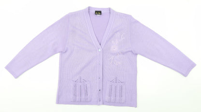 Womens UK Size S Florida Blue Cardigan Jumper