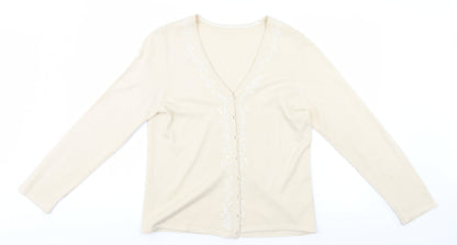 Womens UK Size 14 BHS Beige Cardigan Jumper
