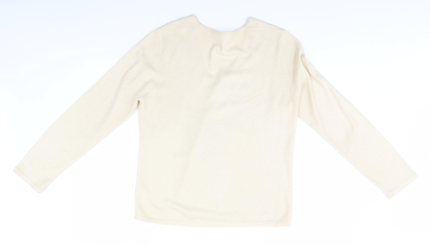 Womens UK Size 14 BHS Beige Cardigan Jumper