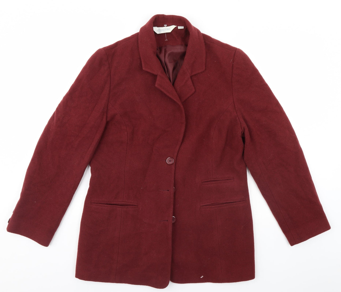 Womens UK Size 14 Sensations Red Overcoat